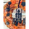 Szellemkastély halloween ajtódísz
