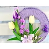 Lila tulipános ajtódísz