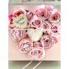 Rózsaszín szíves fa dobozos anyák napi virágbox