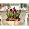 Különleges csónak tulipános asztaldísz