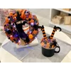 Nagy boszorkányos világítós Halloween ajtódísz