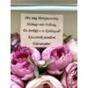 Köszönő virágbox szülőknek, testvérnek mamának egyedi szöveggel- lila nagy
