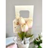 Gumi tulipán tartóban nőnapi ajándék - rózsaszín