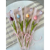 Gumi tulipán csomagolóban nőnapi ajándék - Rózsaszín/fehér