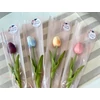 Gumi tulipán csomagolóban nőnapi ajándék - rózsaszín
