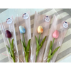 Gumi tulipán csomagolóban nőnapi ajándék - világoskék