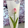Gumi tulipán csomagolóban nőnapi ajándék - Rózsaszín/fehér