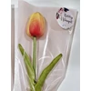 Gumi tulipán csomagolóban nőnapi ajándék - narancssárga