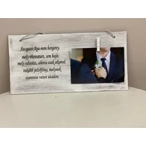 32x16 cm-es szülőköszöntő fatábla festve. Választható színben, szöveggel, és szalaggal-esküvő-álom kertem