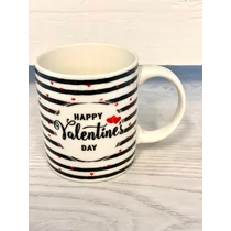 Szívecskés bögre Happy Valentine's day felirattal-valentin napi ajándék-álom kertem