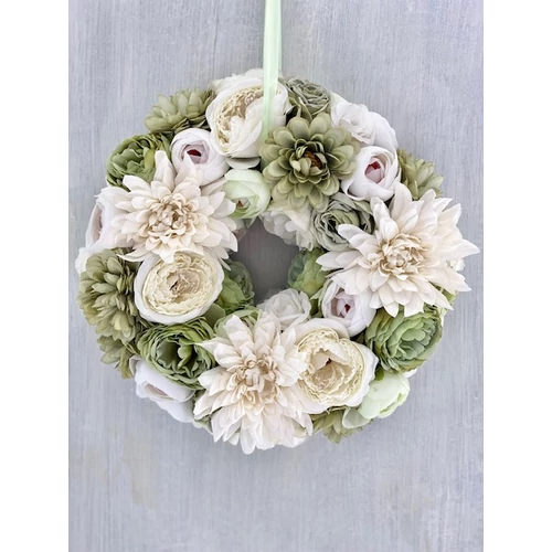 Szalma alap díszítve minőségi selyemvirágokkal-ajtódíszek-álom kertem